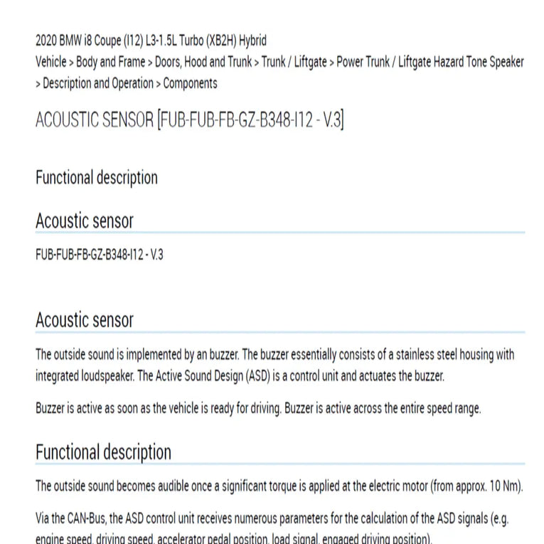BMW i8 Coupe (I12) L3-1.5L Turbo (XB2H) Hybrid 2020 Repair Manual Diezel365