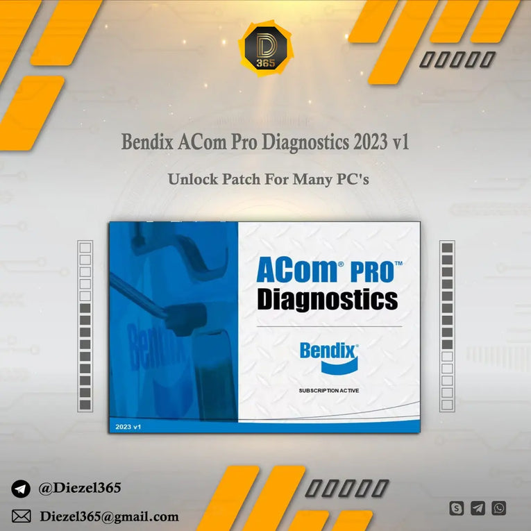 Bendix ACom Pro Diagnostics 2023 v1 + Unlock Patch For Many PC's Diezel365