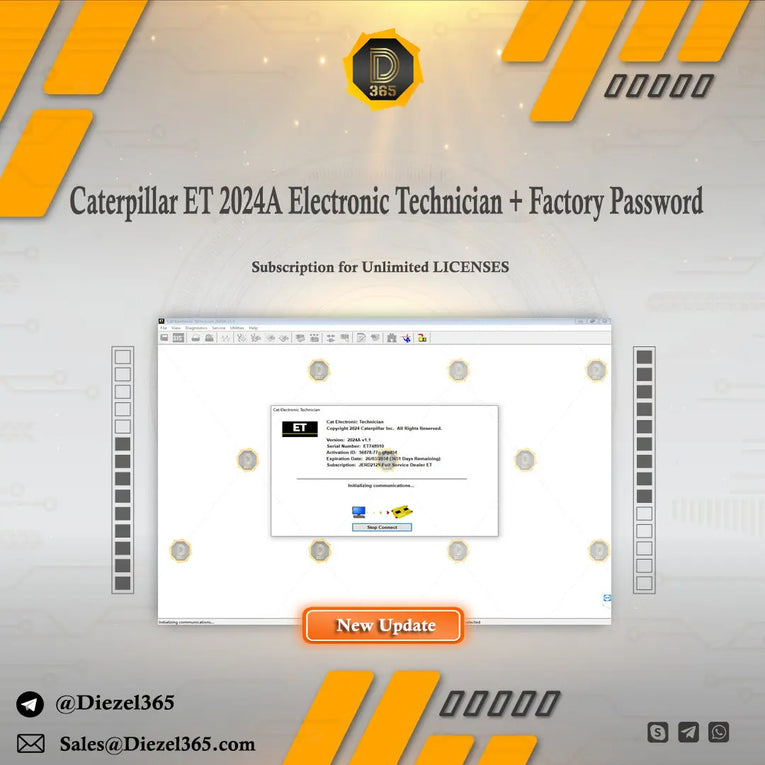 Caterpillar ET 2024A Electronic Technician with Factory Password 2024 Subscription for Unlimited LICENSES Diezel365