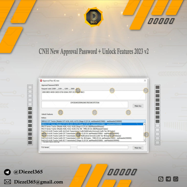 CNH New Approval Password + Unlock Features 2023 v2 Diezel365