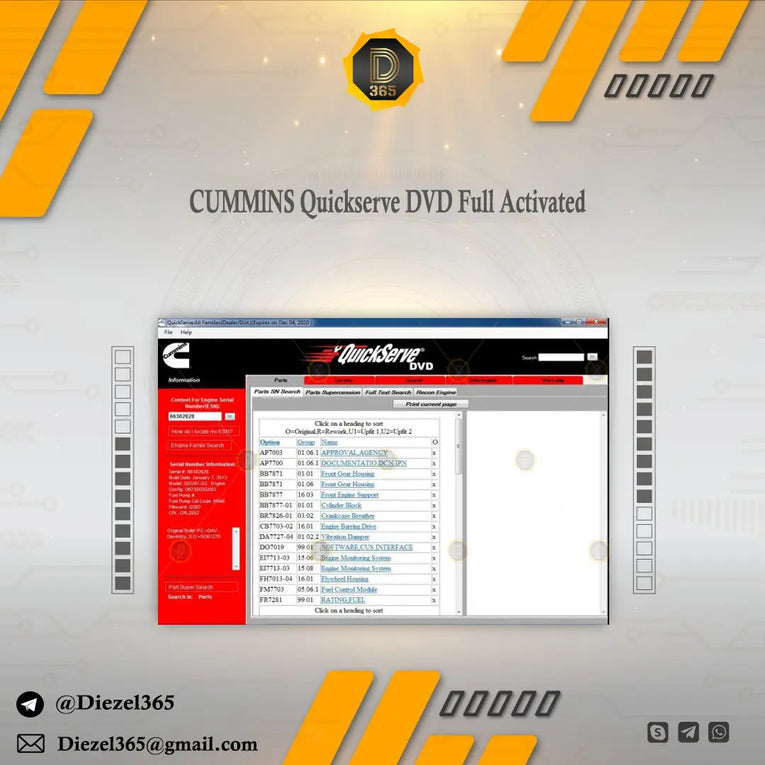 CUMMlNS Quickserve DVD Full Activated Diezel365