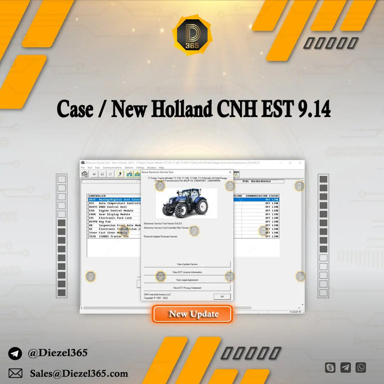 Case / New Holland CNH EST 9.14 Diagnostic Software – With Kg Diezel365