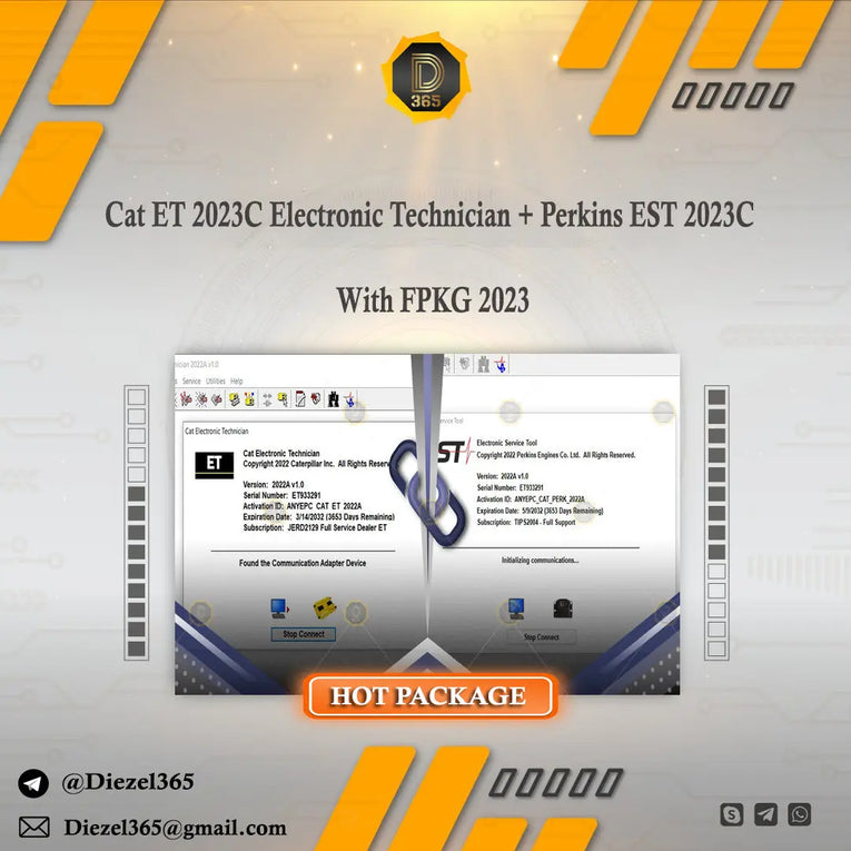 Caterpillar ET 2023C Electronic Technician + Perkins EST 2023C + FPKG 2023 Diezel365