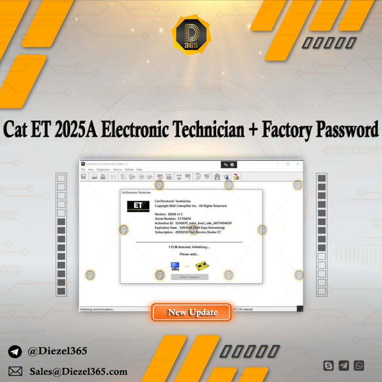 Caterpillar ET 2025A Electronic Technician + Factory Password – With Kg