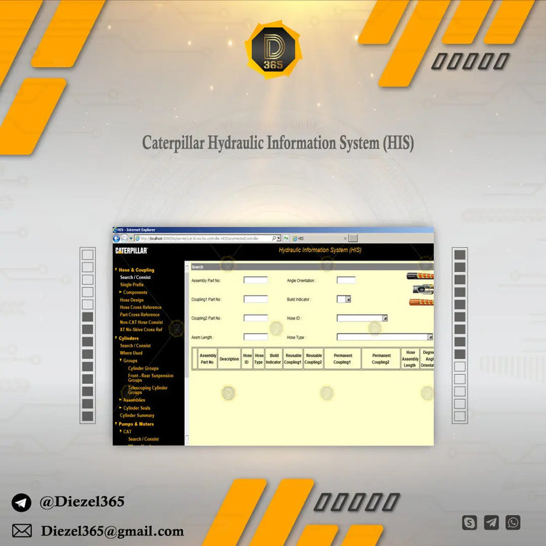 Caterpillar Hydraulic Information System (HIS) Diezel365