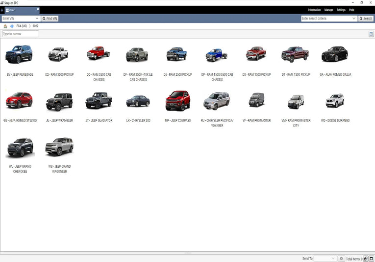 Chrysler FCA 2025 EPC5 Spare Parts Catalog Diezel365