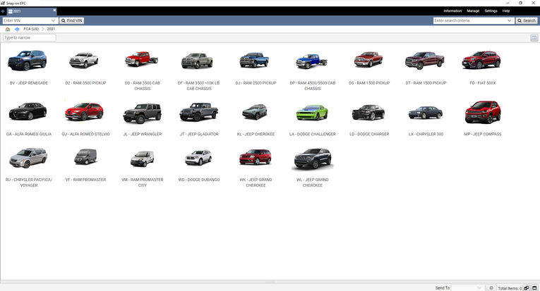 Chrysler FCA 2025 EPC5 Spare Parts Catalog