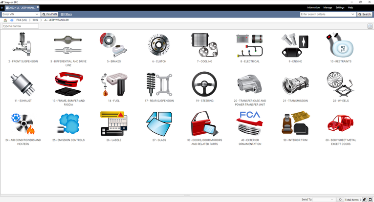 Chrysler FCA 2025 EPC5 Spare Parts Catalog