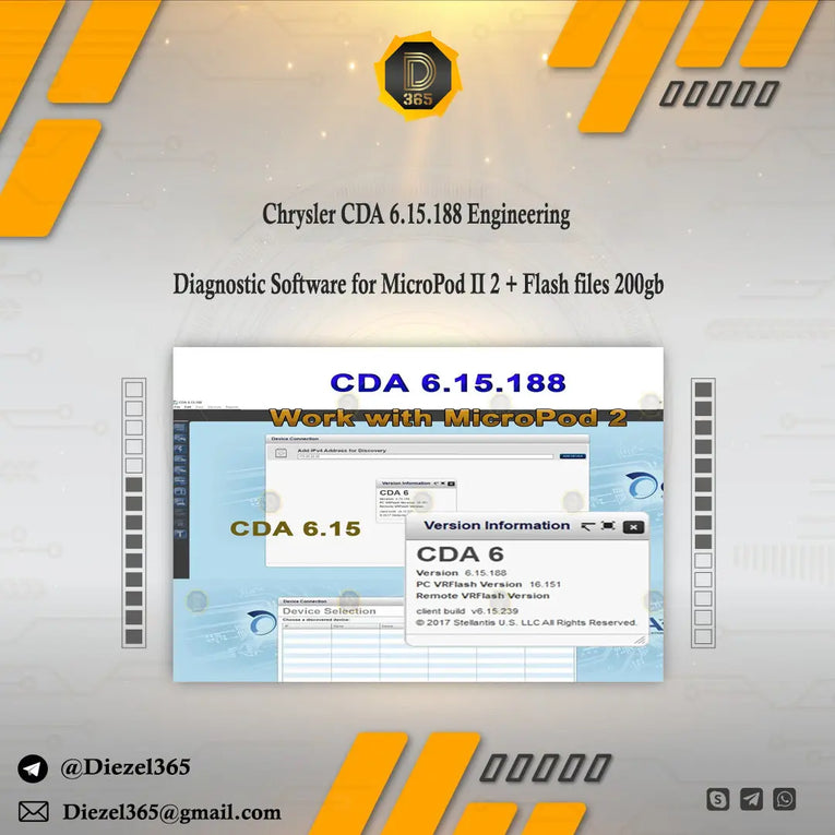 Chrysler CDA 6.15.188 Engineering Diagnostic Software 2023 for MicroPod II 2 Diezel365