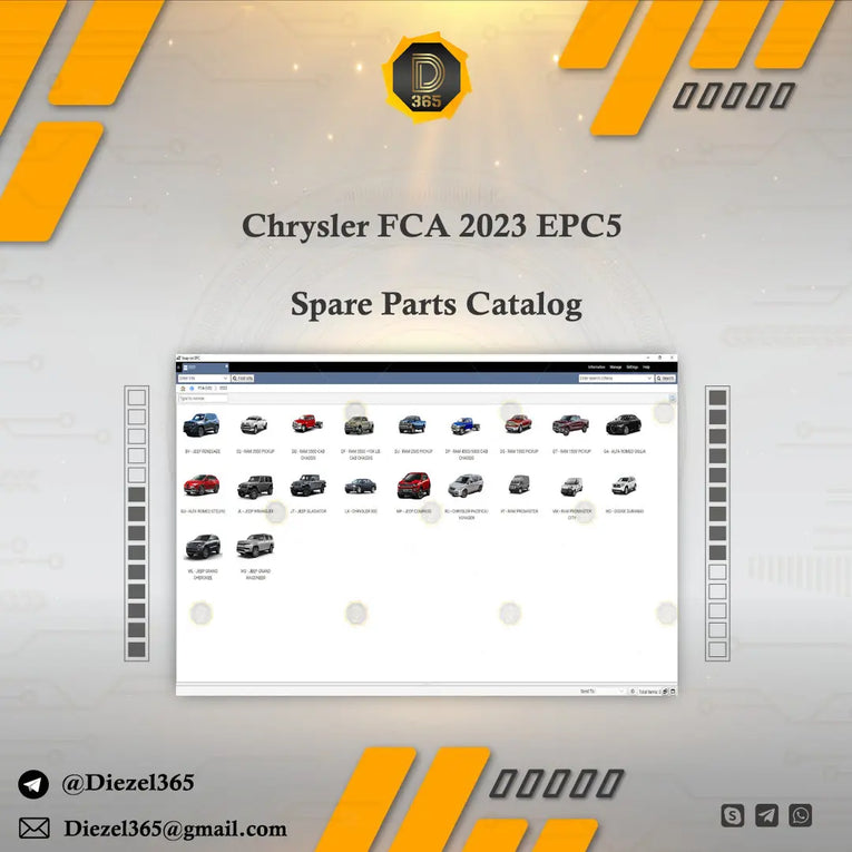 Chrysler FCA 2023 EPC5 Spare Parts Catalog + Unlock patch Diezel365