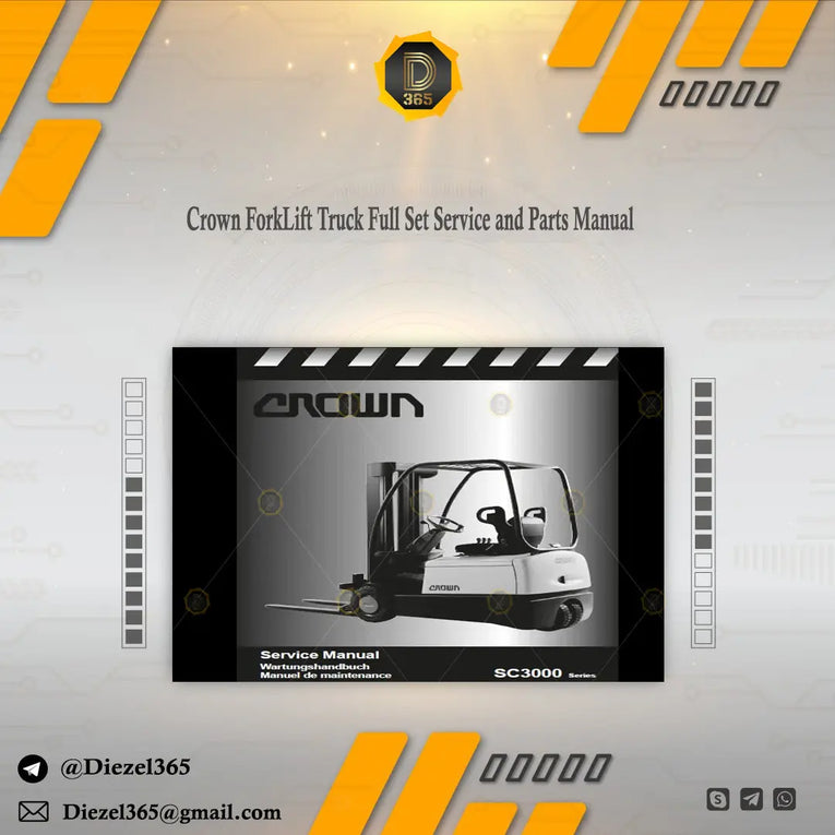 Crown ForkLift Truck Full Set Service and Parts Manual Diezel365