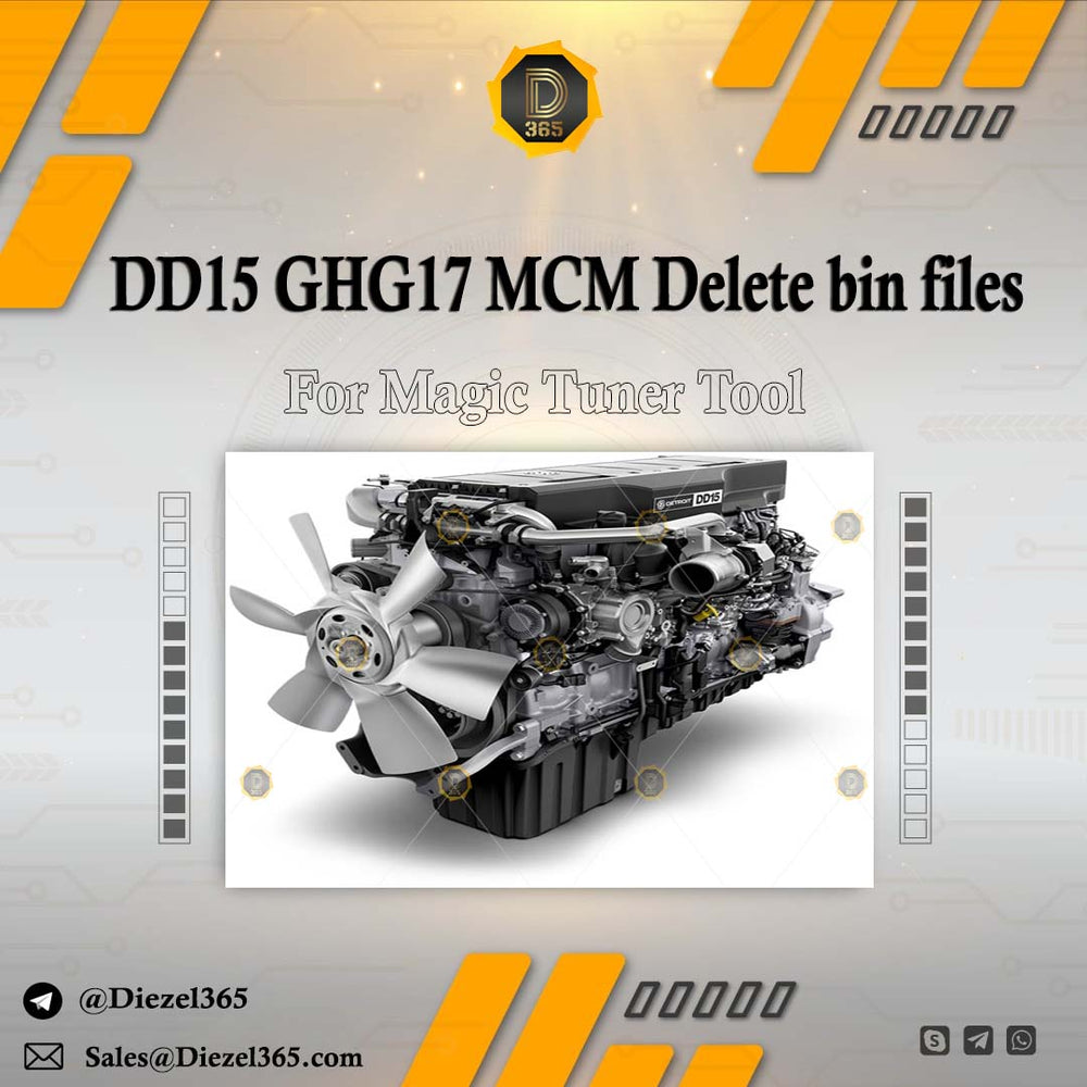 Detroit Diesel DD15 GHG17 MCM delete bin files For Magic Tuner Tool