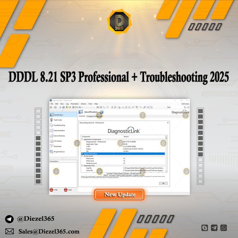 Detroit Diesel Diagnostic Link DDDL 8.21 SP3 Professional + Troubleshooting 2025 – with Kg