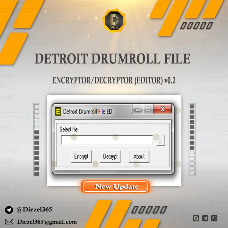 DETROIT DRUMROLL FILE ENCRYPTOR/DECRYPTOR (EDITOR) v0.2 Diezel365
