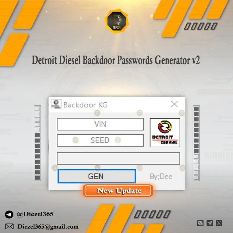 Detroit Diesel Backdoor Passwords Generator v2 Diezel365