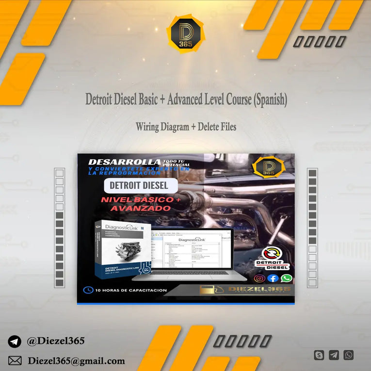 Detroit Diesel Basic + Advanced Level Course (Spanish) + Wiring Diagram + Delete Files Diezel365