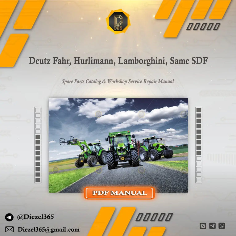 Deutz Fahr, Hurlimann, Lamborghini, Same SDF Spare Parts Catalog & Workshop Service Repair Manual Diezel365