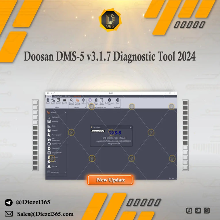 Doosan DMS-5 v3.1.7 Diagnostic Tool 2024 Diezel365