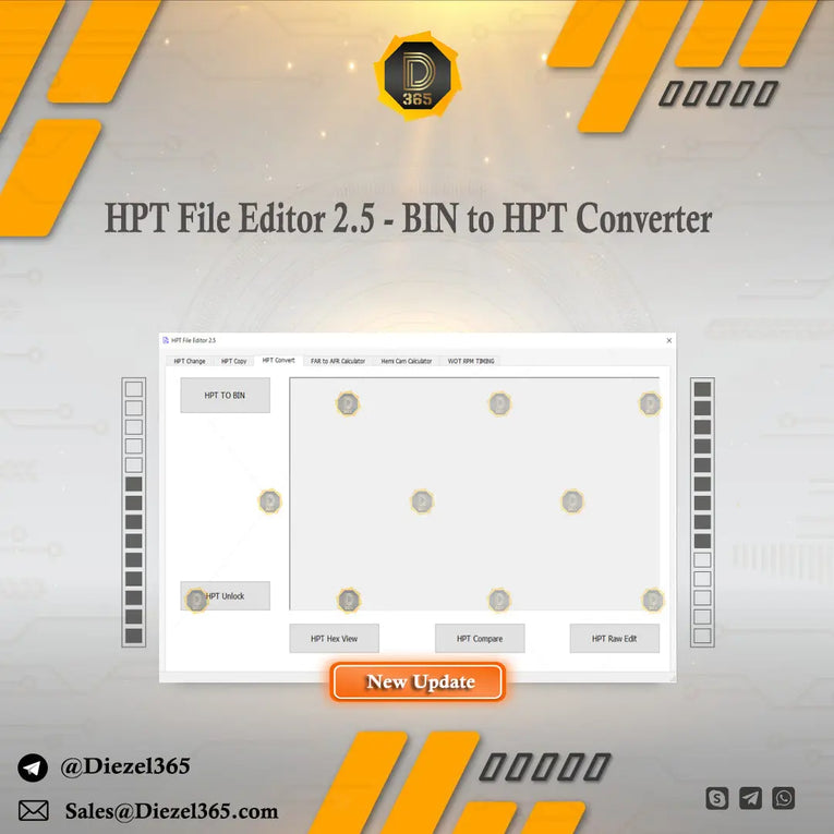 HPT File Editor 2.5 - BIN to HPT Converter 2024 Diezel365