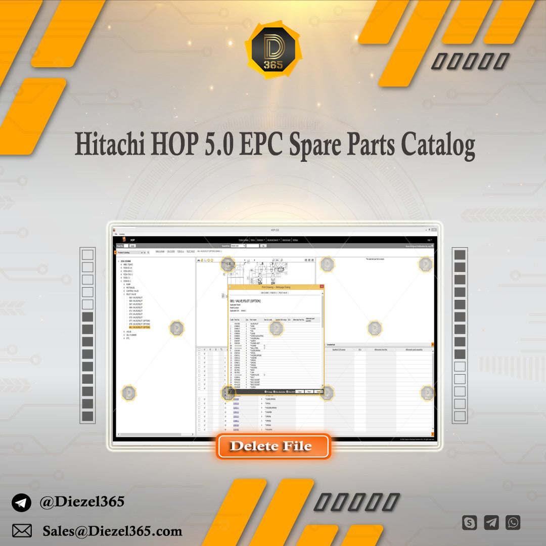 Hitachi HOP 5.0 EPC Spare Parts Catalog ⛽ Diezel365