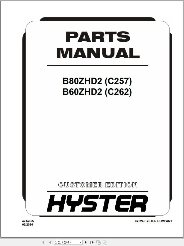 Hyster Spare Parts Manual 2024 Forklift Collection 3.39GB PDF Diezel365