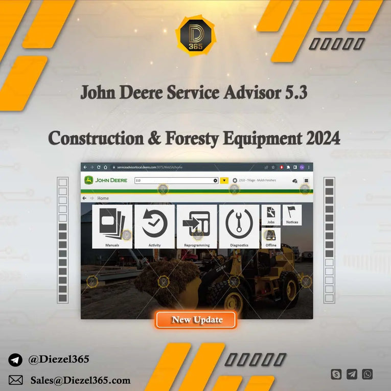 John Deere Service Advisor 5.3 Construction & Foresty Equipment 2024 (EN/SP) Diezel365