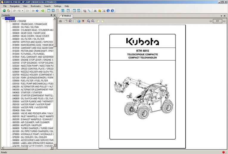 Kubota EPC Tractor, Construction, Power Products, Utility Vehicle, Turf ENGLISH – SPANISH Diezel365