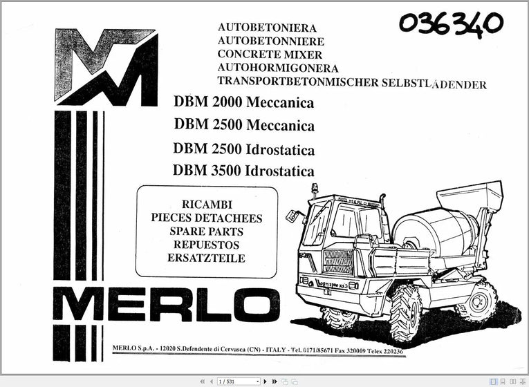 Merlo Parts Catalog 2023 PDF Collection Diezel365