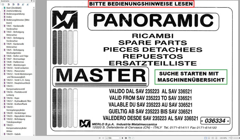 Merlo Parts Catalog 2023 PDF Collection Diezel365