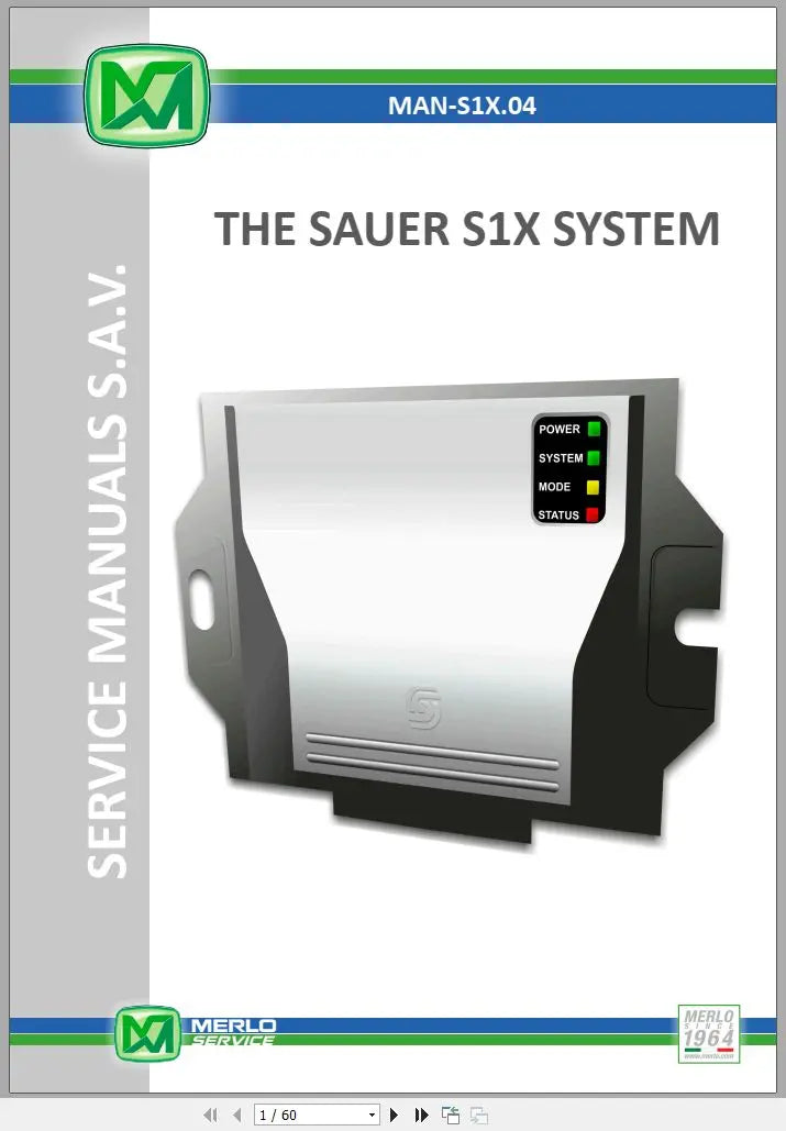 Merlo The Sauer S1X System Service Manual Multi Languages Diezel365