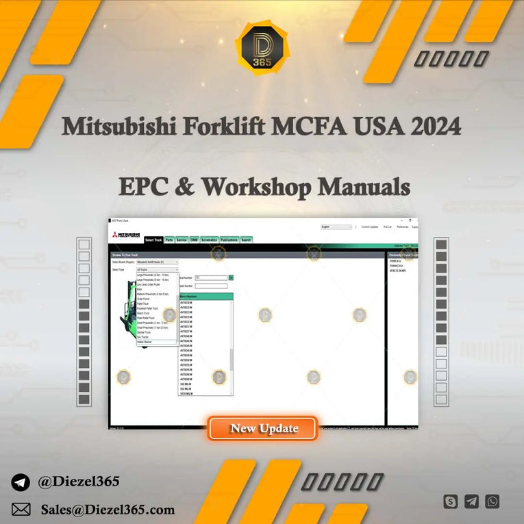 Mitsubishi Forklift MCFA USA 2024 EPC & Workshop Manuals Diezel365