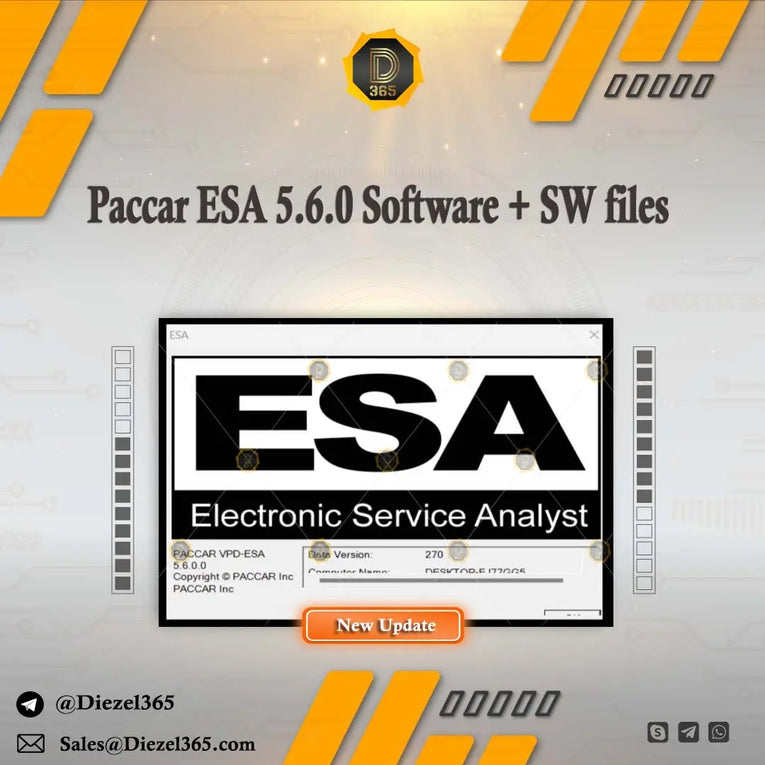 Paccar ESA 5.6.0 Software + SW files Diezel365