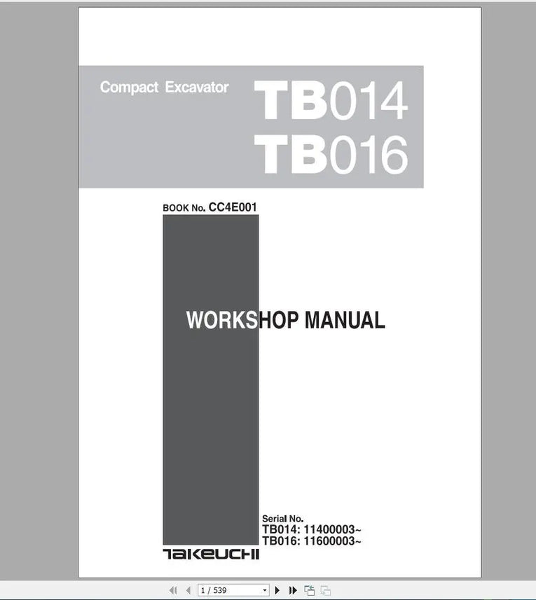 Takeuchi Full DVD 8,26GB Set Service Training, Service Manual, Operator, Part Manual Diezel365