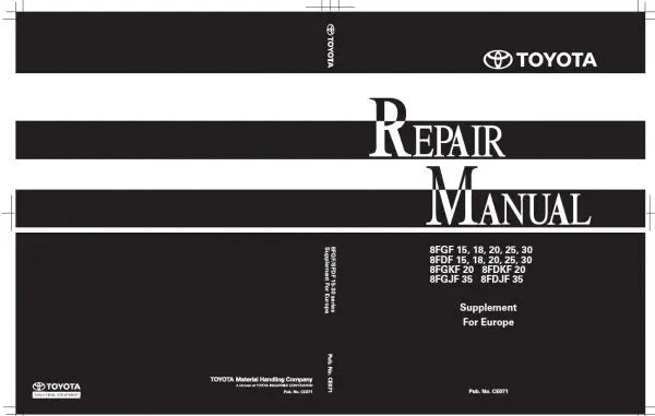 Toyota Forklift Truck Service Manuals PDF – Deutsch German Diezel365