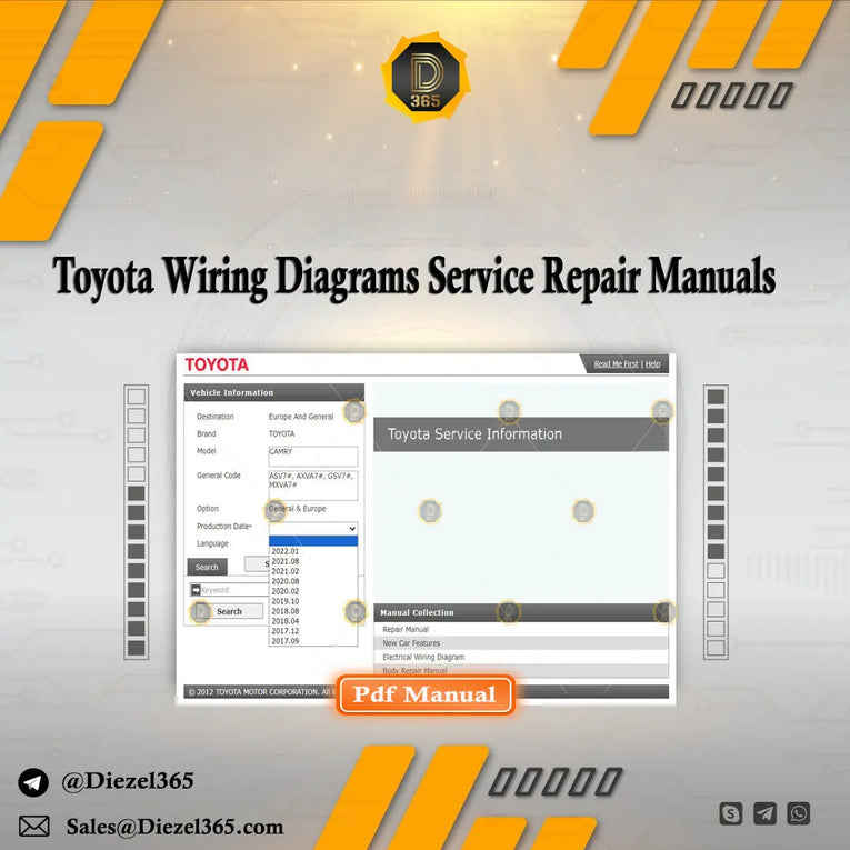 Toyota Wiring Diagrams Service Repair Manual Collection 63.4GB Diezel365