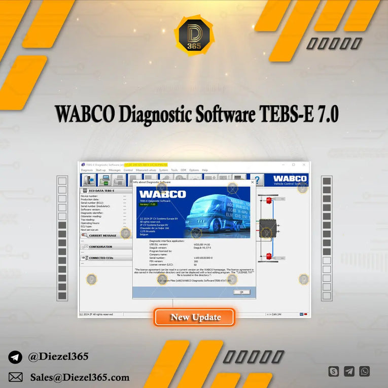 WABCO Diagnostic Software TEBS-E 7.0 + Keygen Diezel365