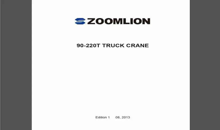 Zoomlion Crane PDF Manuals Collection Diezel365