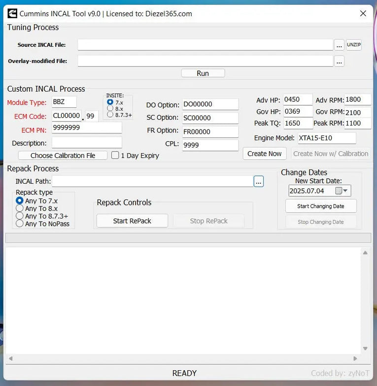 Cummins incal Tool v9.0 - last update Diezel365