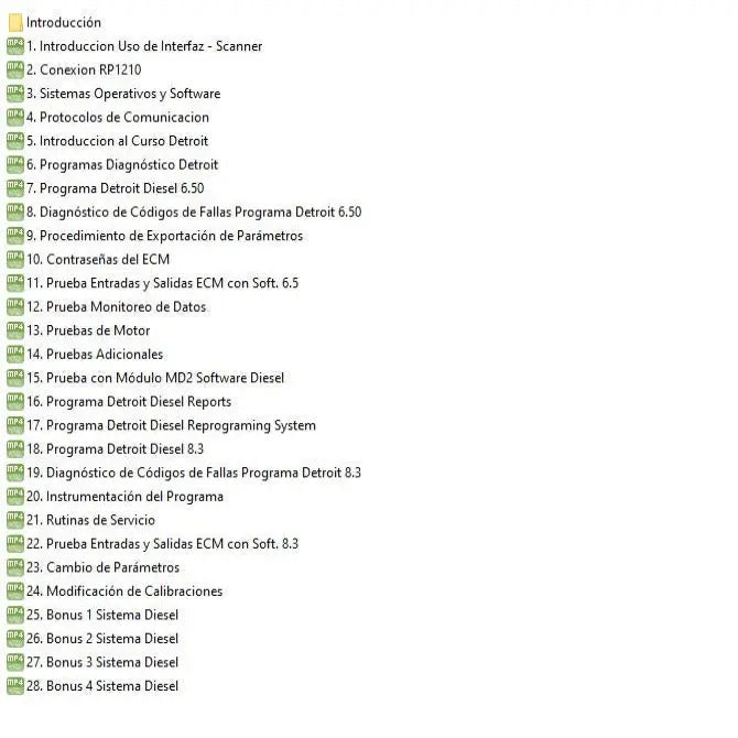 Detroit Diesel Basic + Advanced Level Course (Spanish) + Wiring Diagram + Delete Files Diezel365
