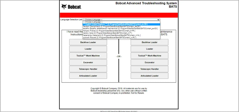 Bobcat BATS 2022 Bobcat Advance Troubleshooting System – Multi Language Diezel365