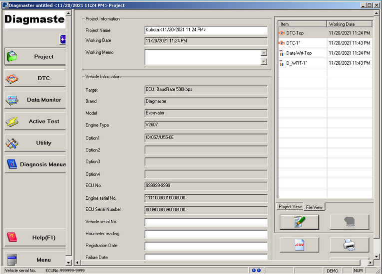 Kubota / Takeuchi DiagMaster v21.11.01 last version – Level 9 + Unlock KG Diezel365