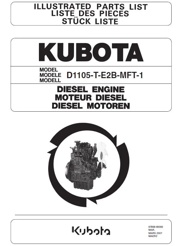 Kubota Engine Parts List PDF 2019 Diezel365
