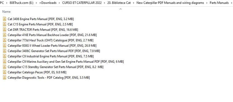 Caterpillar Spanish Course + English PDF Manuals, wiring diagrams and Delete guides Diezel365