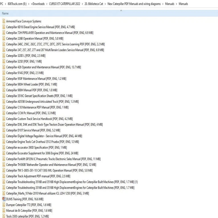 Caterpillar Spanish Course + English PDF Manuals, wiring diagrams and Delete guides Diezel365