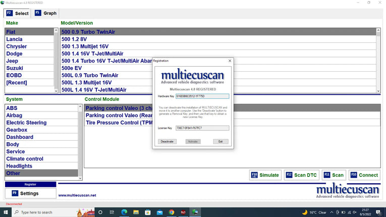 MultiEcuScan v4.8 For Fiat/Chrysler/Dodge/Jeep/Suzuki + Activation + install Video Diezel365