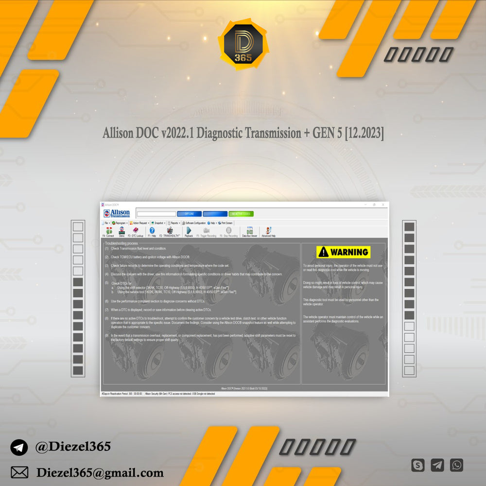 Allison DOC v2022.1 Diagnostic Transmission + GEN 5 [12.2023]