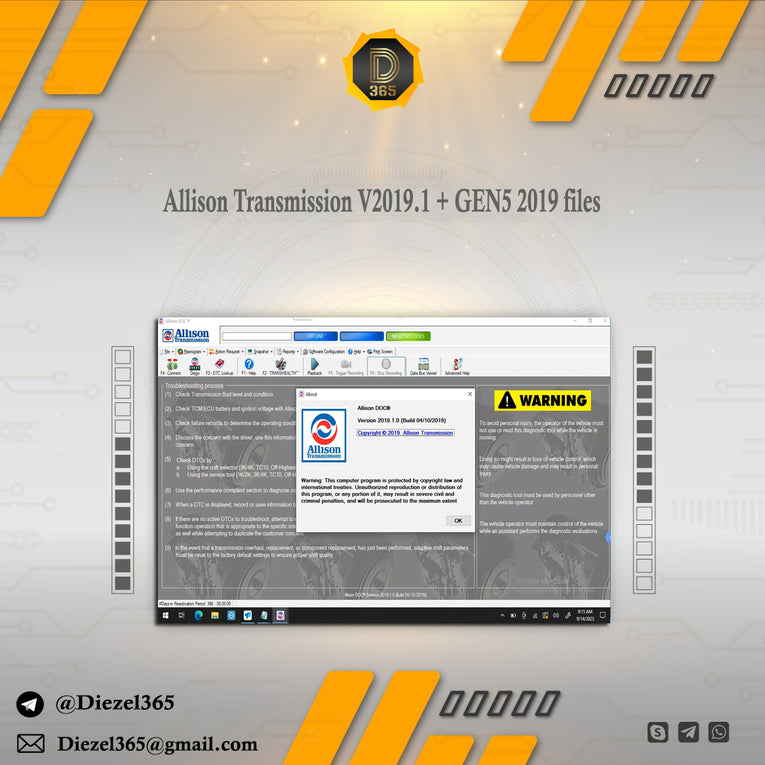 Allison Transmission V2019.1 + GEN5 2019 files + Unlock Keygen