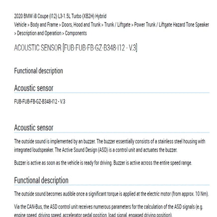 BMW i8 Coupe (I12) L3-1.5L Turbo (XB2H) Hybrid 2020 Repair Manual Diezel365