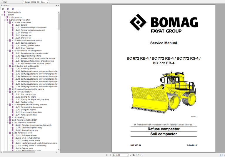 Bomag Service Training & Operating Manuals