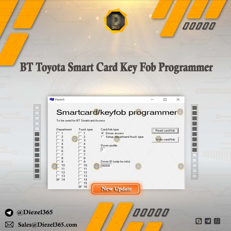 BT Toyota Smart Card Key Fob Programmer